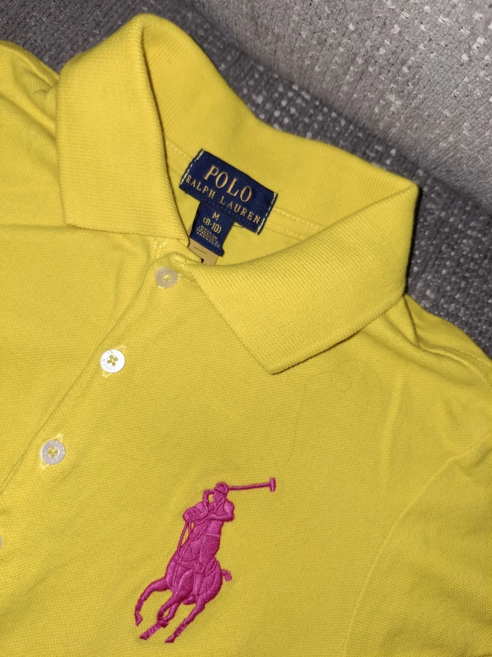 Ralph Lauren Yellow Polo Shirt Dress with Pink Pony